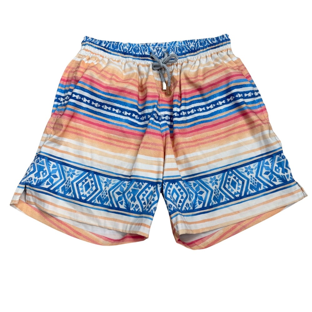 Kenny Flowers Swim Trunks Men Large
Resortwear Vacation Beach Lined Southwestern